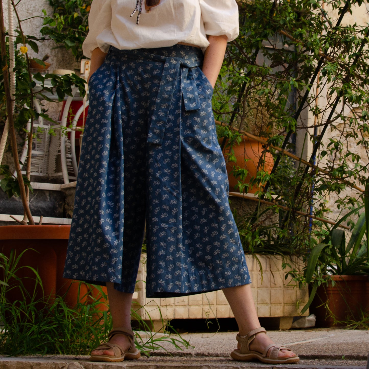 high waisted culotte trousers